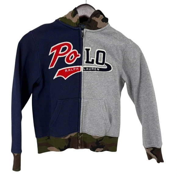 Polo Ralph Lauren Boys Colorblock Camo Hoodie Jogger Sweatpants Set Size 8 - Picture 7 of 14